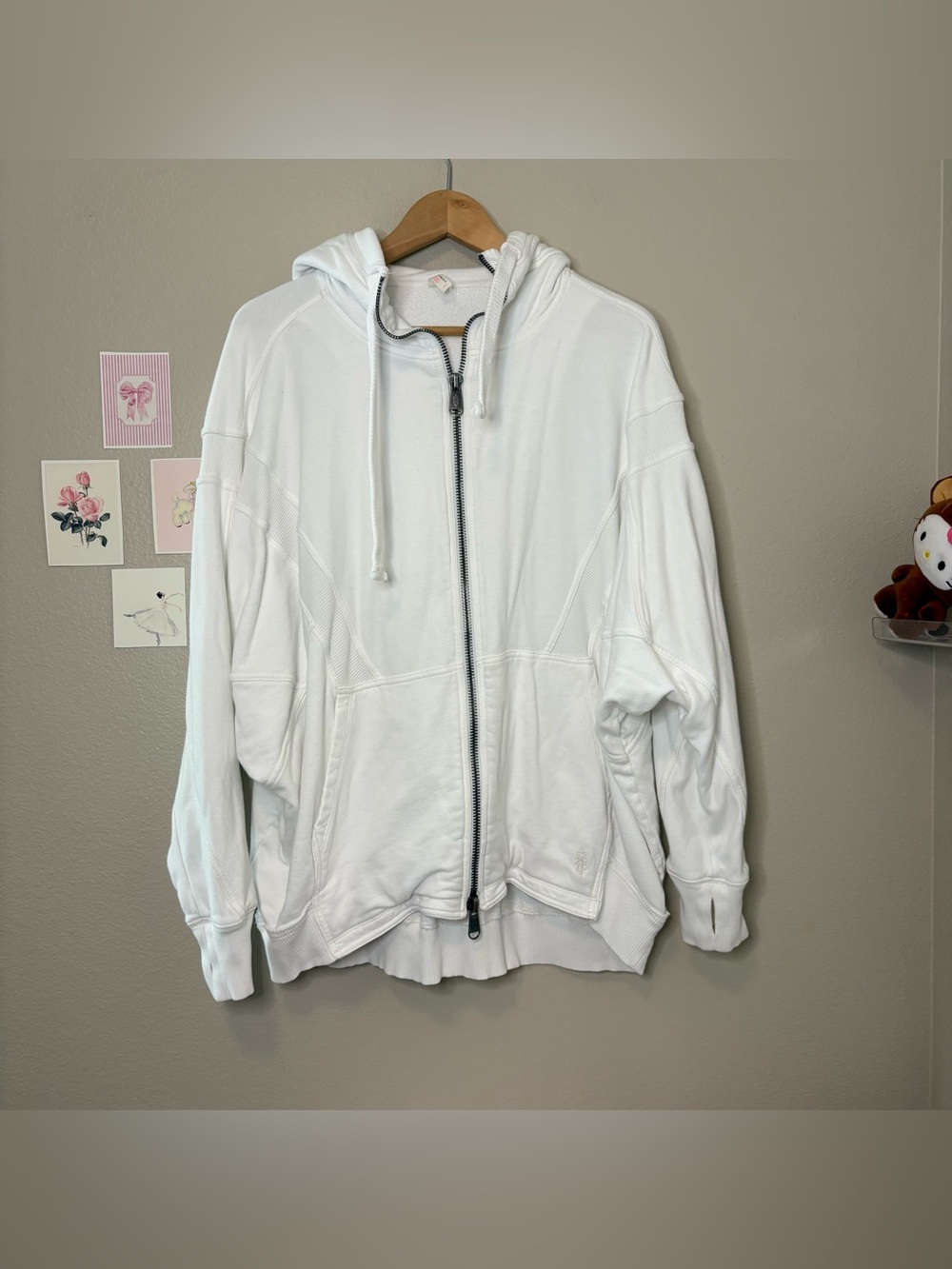 Free people boho trendy influencer oversized cotton thick warm hoodie medium